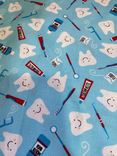 Load image into Gallery viewer, CLOTH MASK WITH DENTIST TOOTH/TOOLS/TOOTHPASTE PRINT