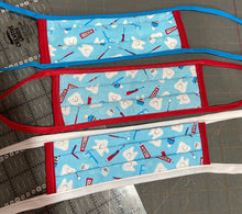 Load image into Gallery viewer, CLOTH MASK WITH DENTIST TOOTH/TOOLS/TOOTHPASTE PRINT